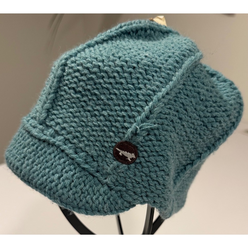 Horny Toad Womens Pepper Hat Pale Turquoise Knit Brimmed Beanie New With Tags
